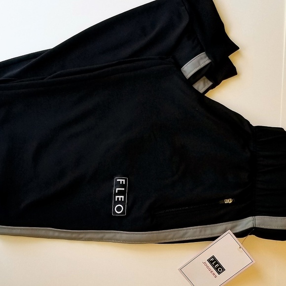 FLEO Track Joggers in Gray and Black - Picture 4 of 7